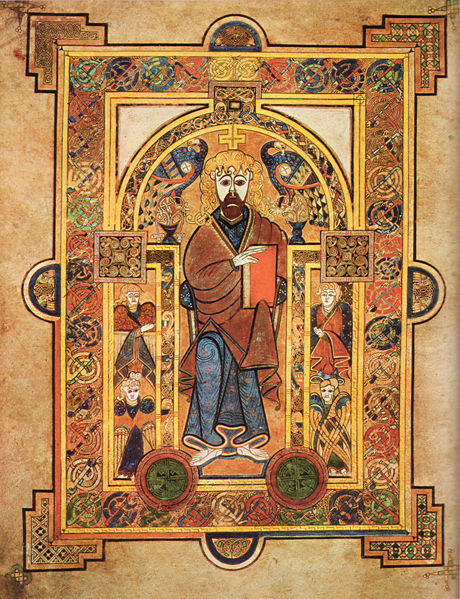 Bildet viser Kristus på tronen, og er hentet fra folio 32 (av 340) i Book of Kells. Håndskiftet er laget rundt år 800, og kan beundres i Trinity College i Dublin.