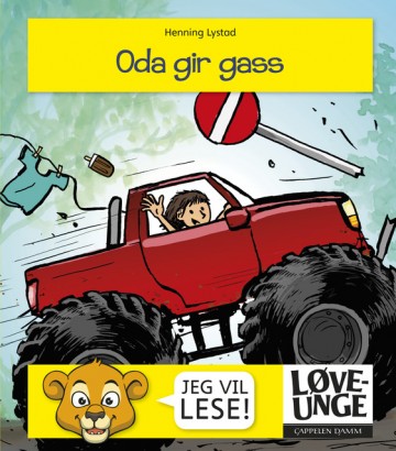 Omslag av barneboken Oda gir gass