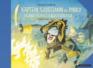 Omslag på boka Kaptein Sabeltann og Pinky på skattejakt i Kjuttaviga