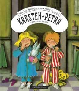 Omslaget til boka "Petra får besøk" av Tor Åge Bringsværd og Anne G. Holt