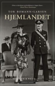 Omslaget til boka "Hjemlandet" i serien "Haakon og Maud" av Tor Bomann-Larsen