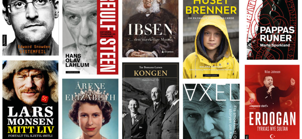 Kollajs med omslag for årets beste biografier 2019