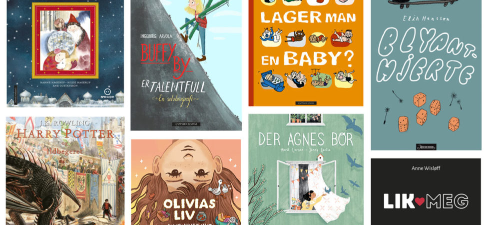 Kollasj med omslag for årets beste barnebøker 2019