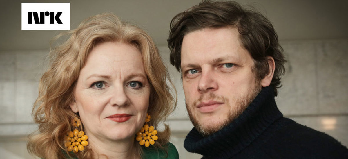 Foto av NRKs programledere for Norsk litteraturfestival 2020, Siss Vik og Hans Olav Brenner