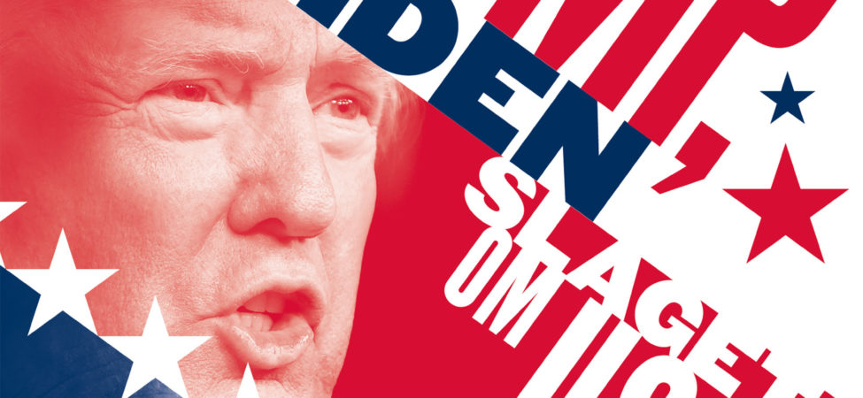 Omslag til «Trump, Biden og slaget om USA» av Hans Olav Lahlum