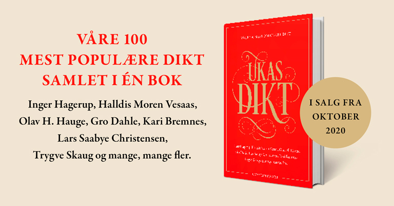 Banner som reklamerer for diktantologien "Ukas dikt"