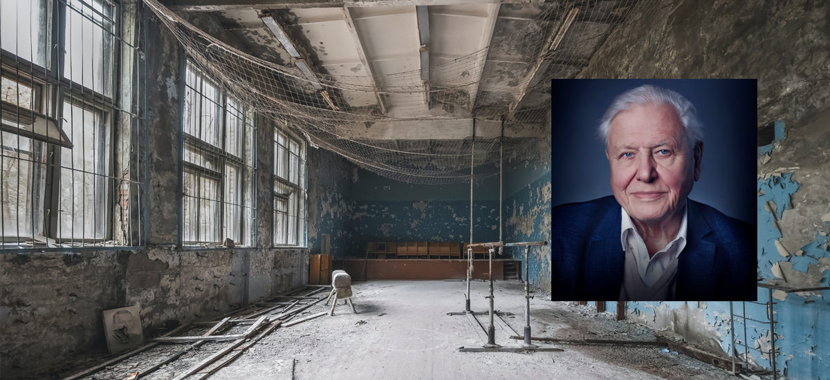 Foto av et tomt rom i byen Pripyat