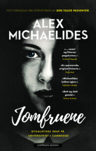 Omslaget til den psykologiske thrilleren og krimboka "Jomfruene" av Alex Michaelides