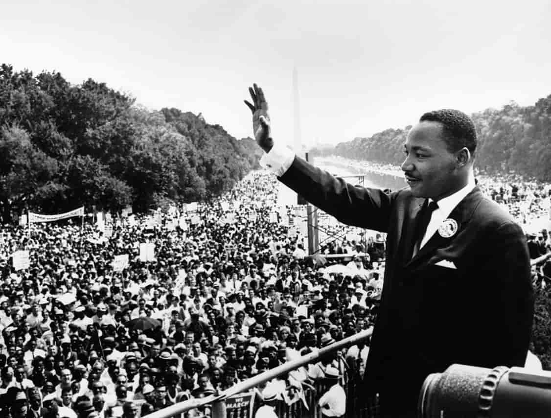 Bilde av Martin Luther King Jr. som har en av historiens mest kjente taler 