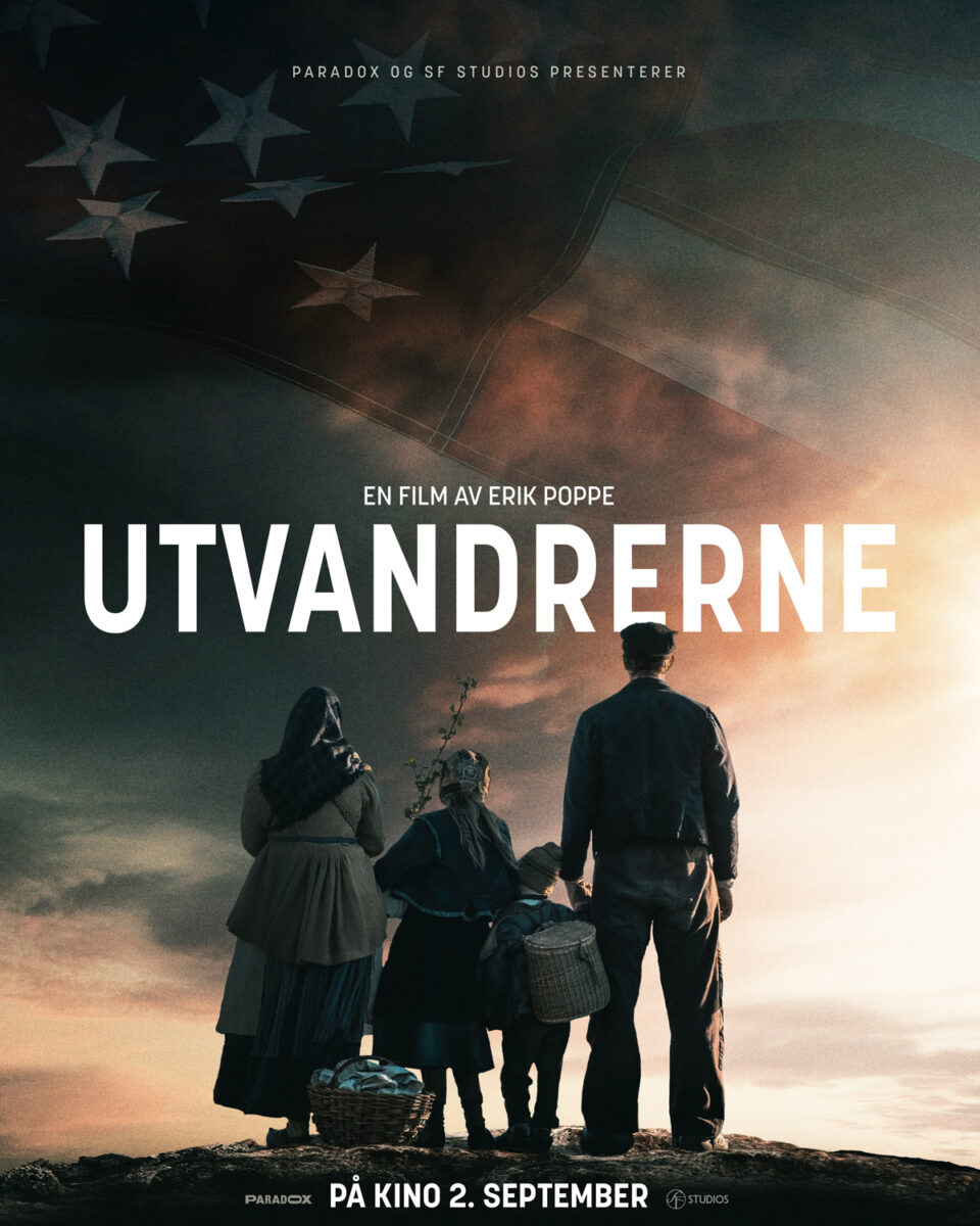 Filmplakat til «Utvandrerne» - en film av Erik Poppe. På kino 2. september. 