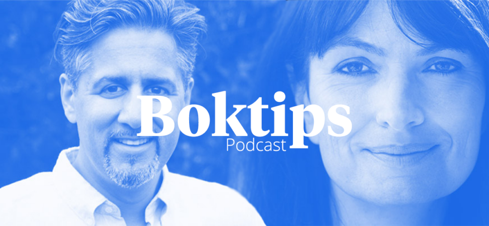Abid Raja og Valerie Perrin med teksten «Boktips podcast»