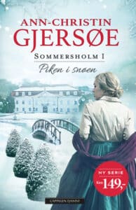 Omslaget til pocketboka "Piken i snøen" av Ann-Christin Gjersøe. Boka er den første i serien Sommersholm.